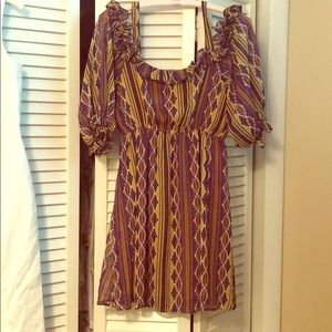 Cold shoulder ruffle sleeves dress